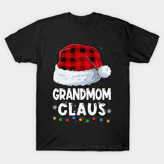 Grandmom Claus Red Plaid Christmas Santa Family Matching Pajama T-Shirt by tabaojohnny